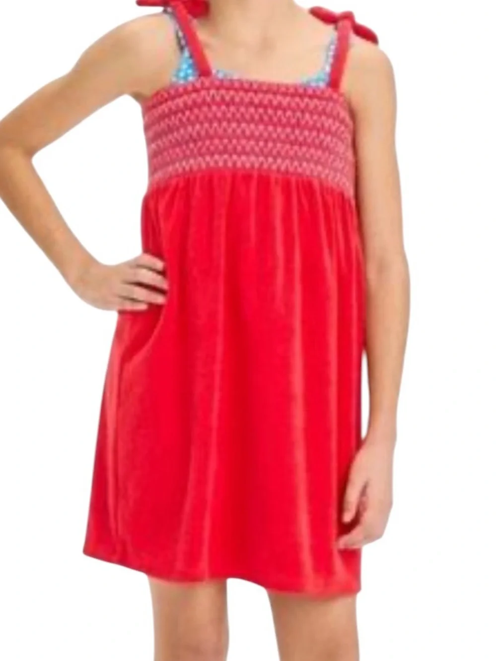 Cat & Jack Red Girls‎ Active Beach Dress with Smocked Top, Size YL, NWT